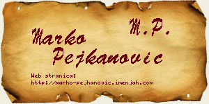 Marko Pejkanović vizit kartica